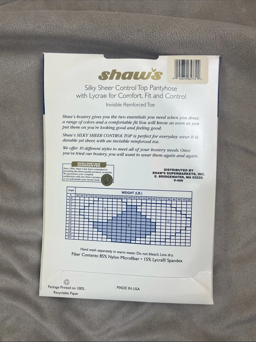 Vintage Silky Sheer Control Top Pantyhose Navy Size Q